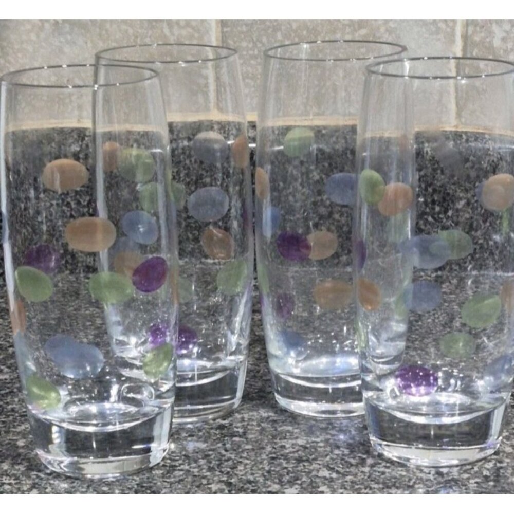 SET OF (4) VINTAGE BLOCK "CABARET" GLASS TUMBLER GLASSES  Discnt'd